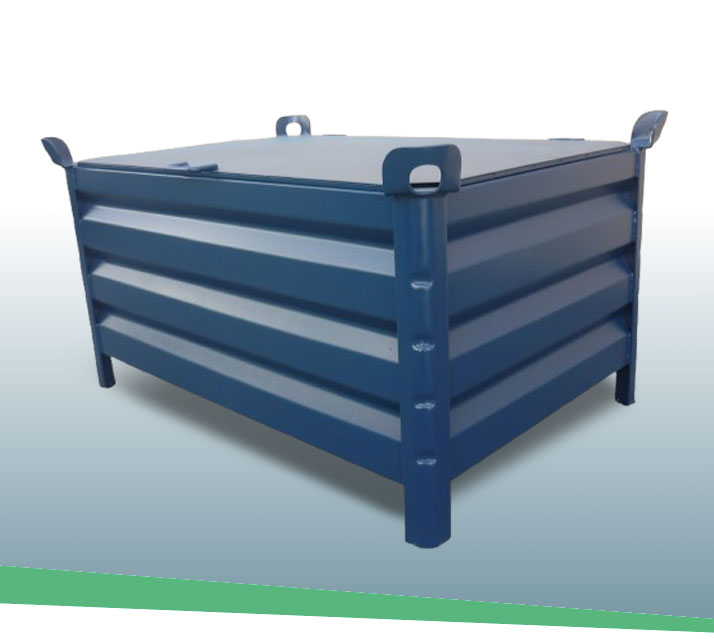 Contenedor con tapa y bisagras