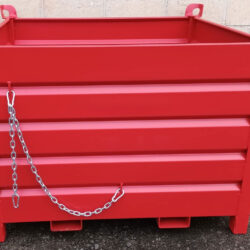 Contenedor con Entradas de Uñas para Carretillas color rojo